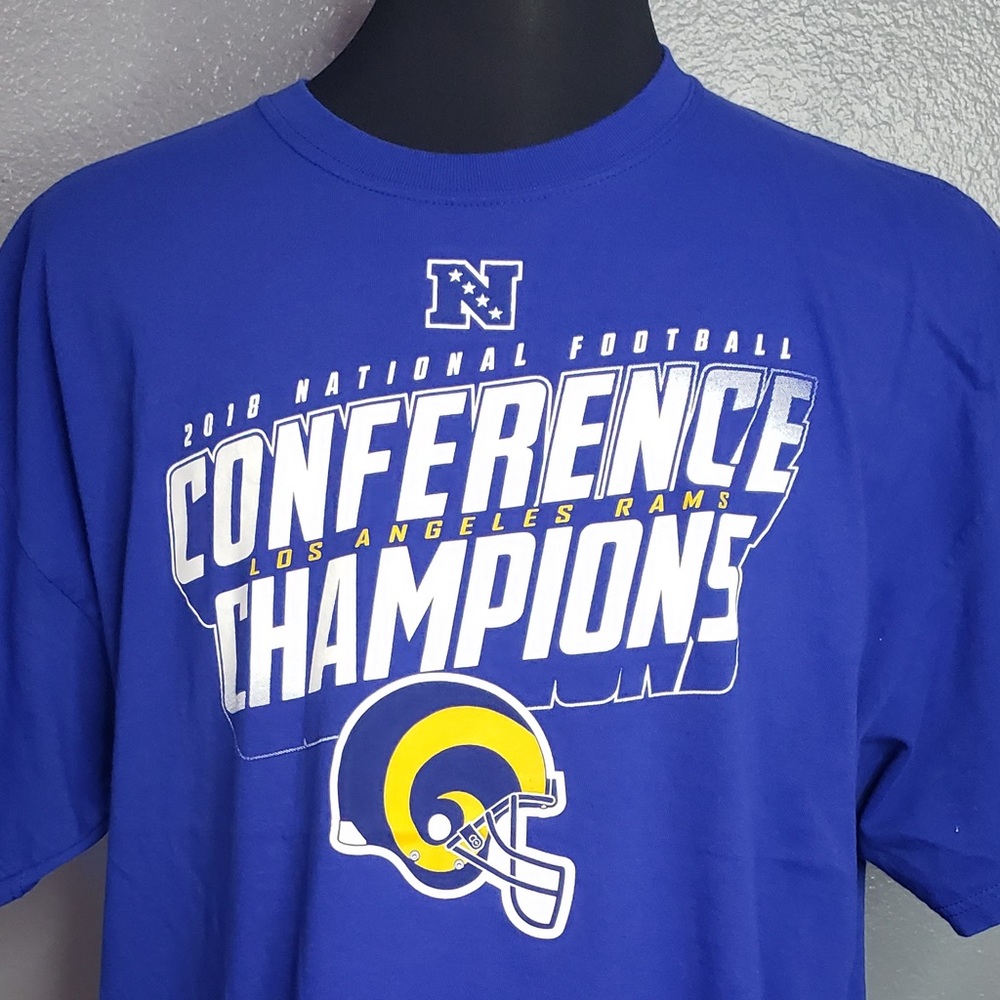 Los Angeles Rams Blue 2XL PreOwned T-Shirt-2018 NFC Champions
